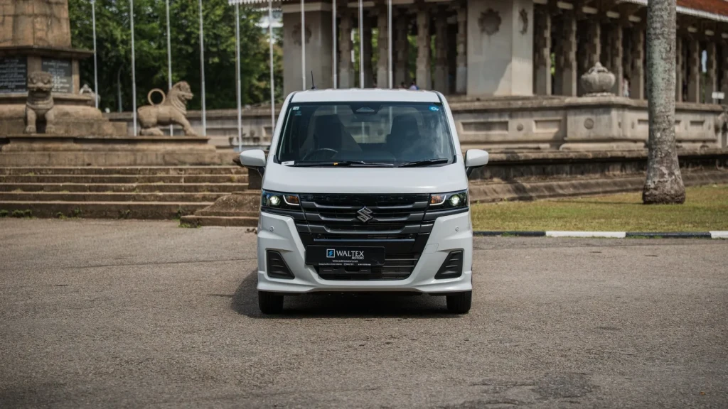 Front view of the white 2026 Suzuki Wagon R with Waltex Motors plate